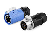 Blue Plastic Waterproof Cable Connector Soldering Joint   ,  LED Lighting 4 Pin Waterproof Plug